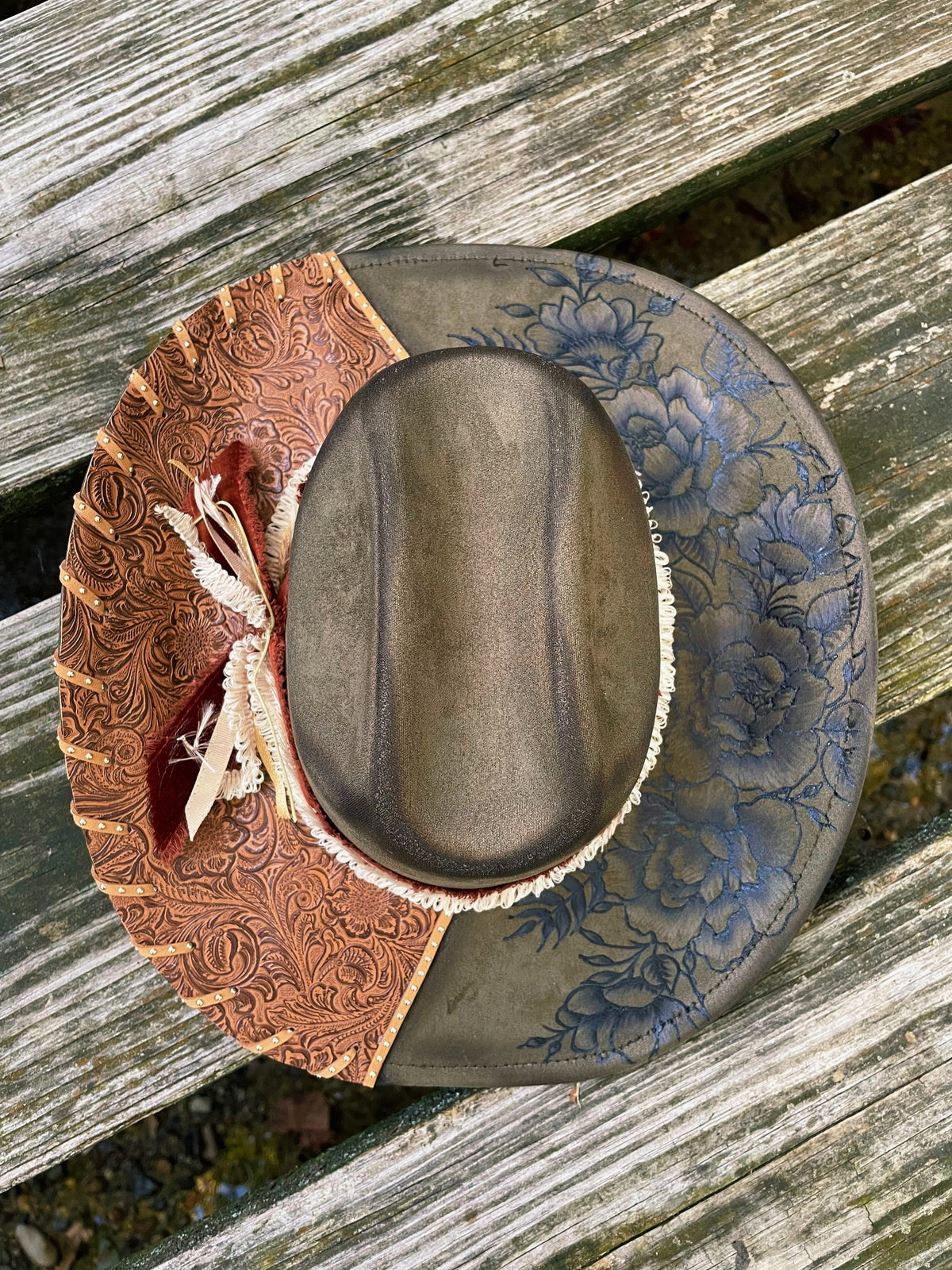 Olive green cowboy hat