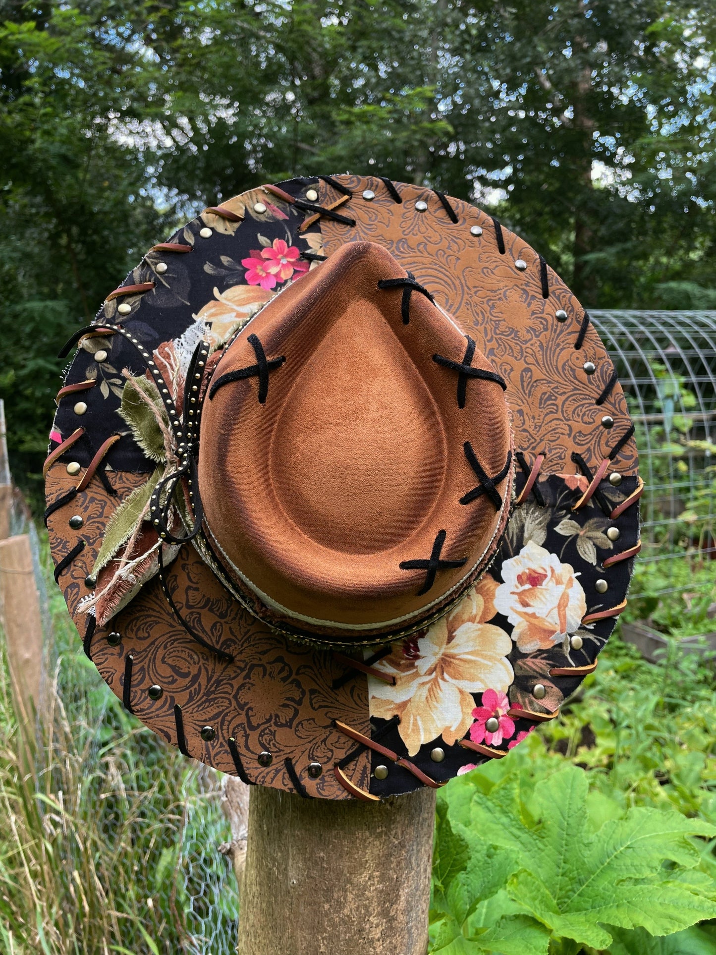 Flowers and leather