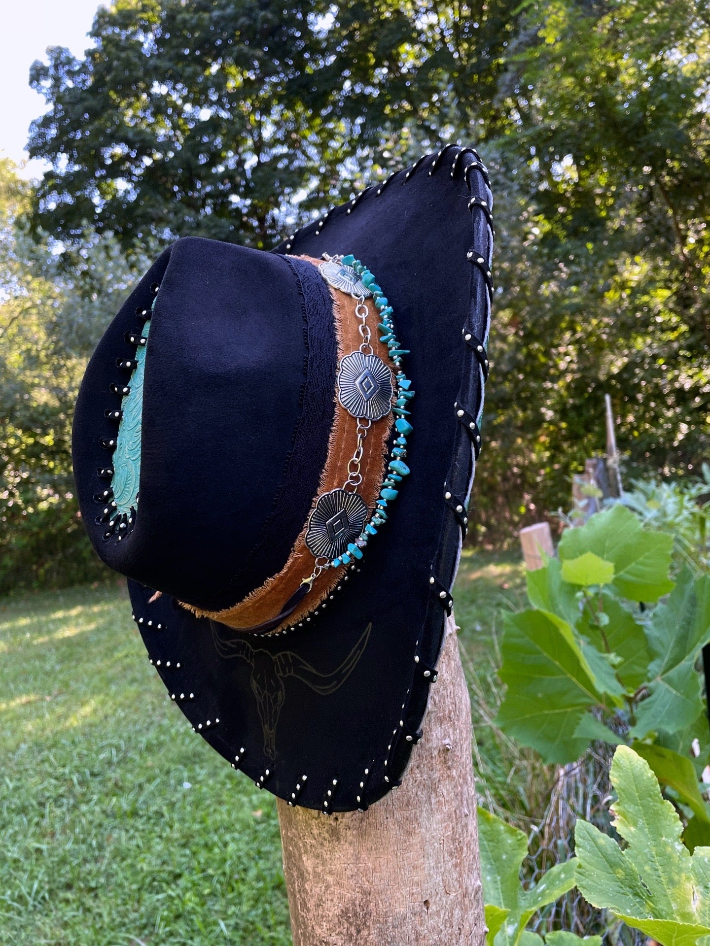 Turquoise and Silver Cowboy Hat