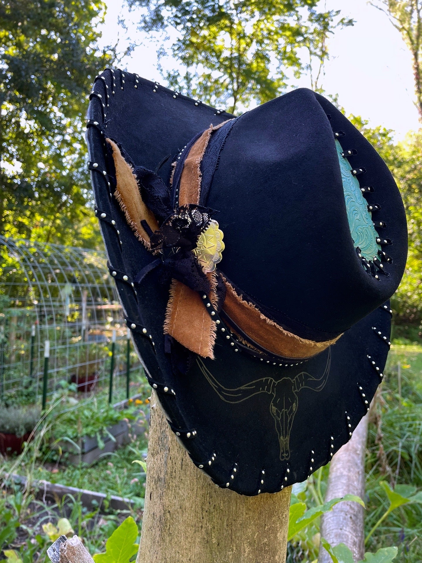 Turquoise and Silver Cowboy Hat