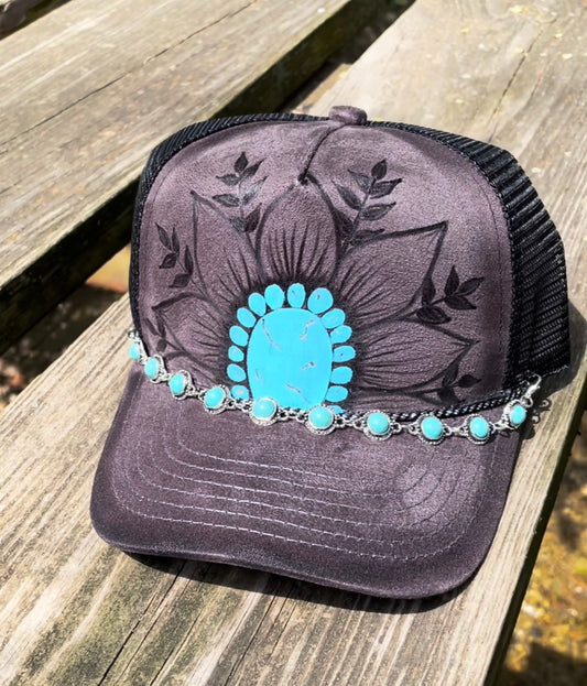 Gray turquoise sunflower