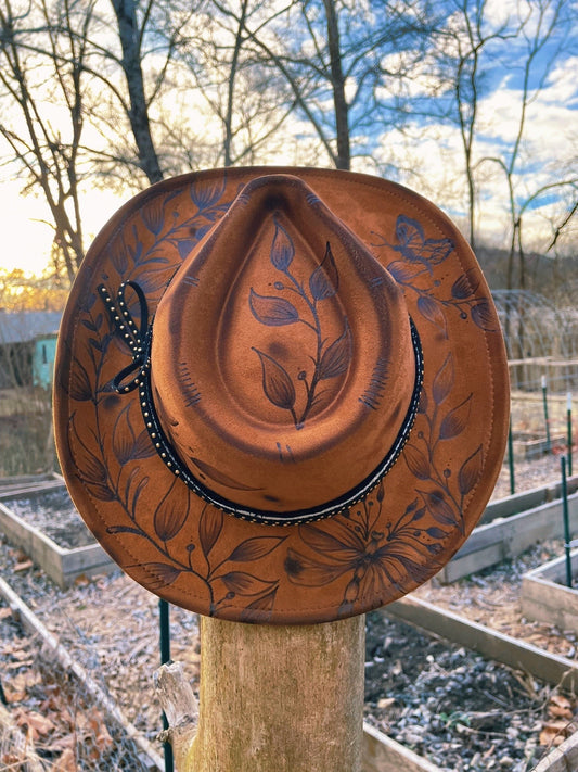 Dragonfly short brim cowboy hat