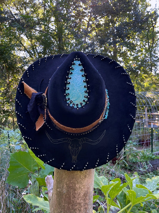 Turquoise and Silver Cowboy Hat