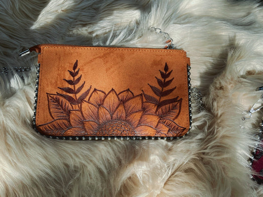 Sunflower clutch purse