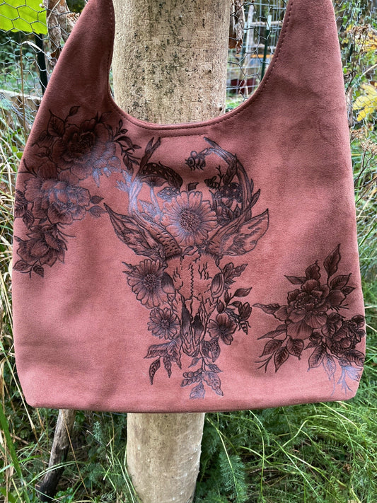 Deer skull & flower purse/bag